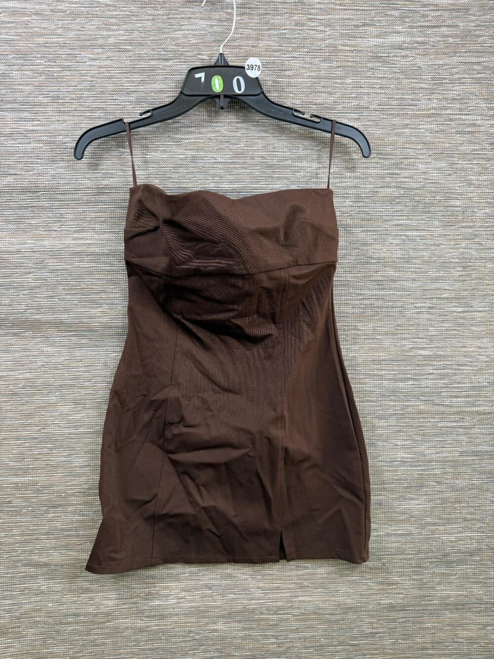 Bec + Bridge Symone Strapless Mini Dress Womens Size 6 Brown Ruched